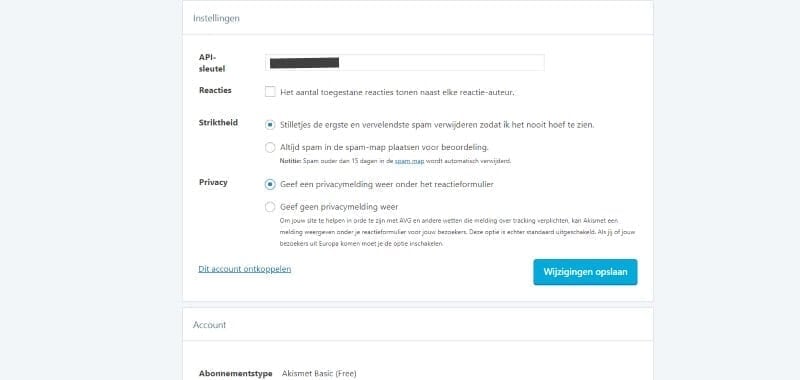 akismet-invullen-API-Key