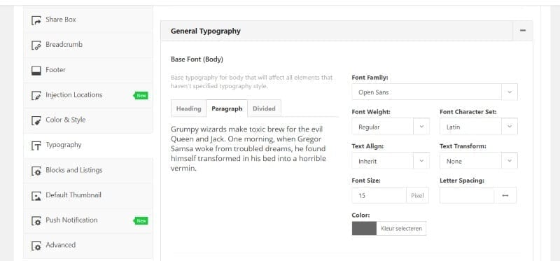 typography-theme-options-website