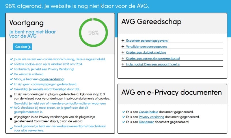 Complianz-GDPR-dashboard